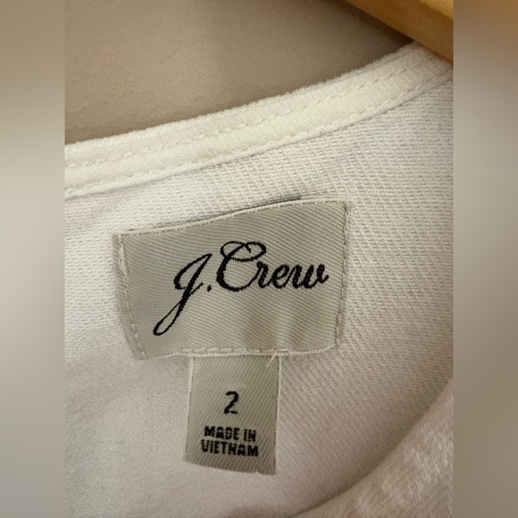 J. Crew White Sleeveless Mini Shift Dress with button detail Size 2 - Picture 5 of 6